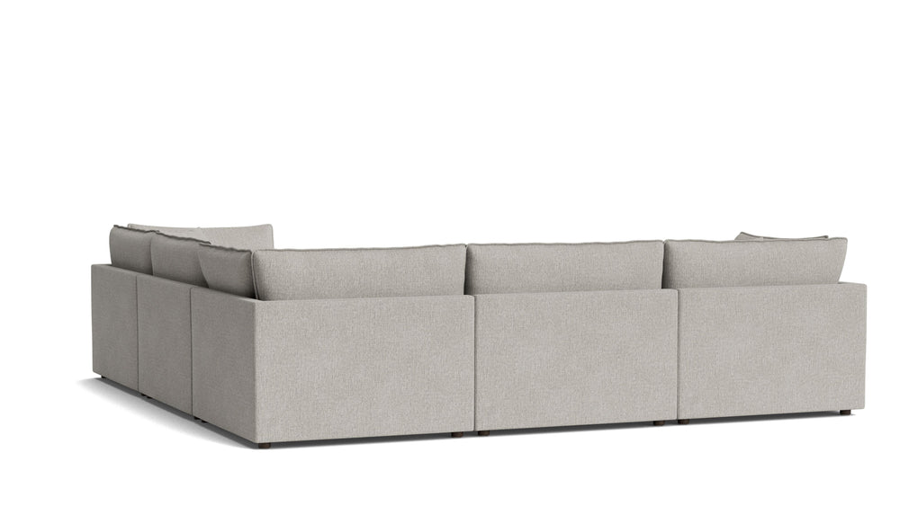 Chill Time Seccional modular cerrado de 5 piezas, avellana