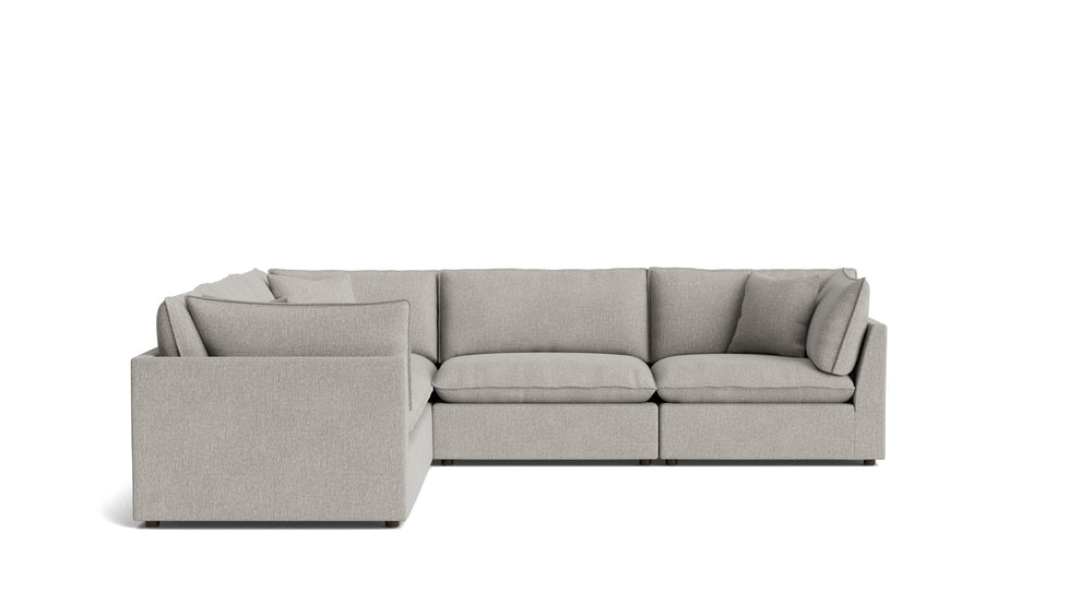 Chill Time Seccional modular cerrado de 5 piezas, avellana