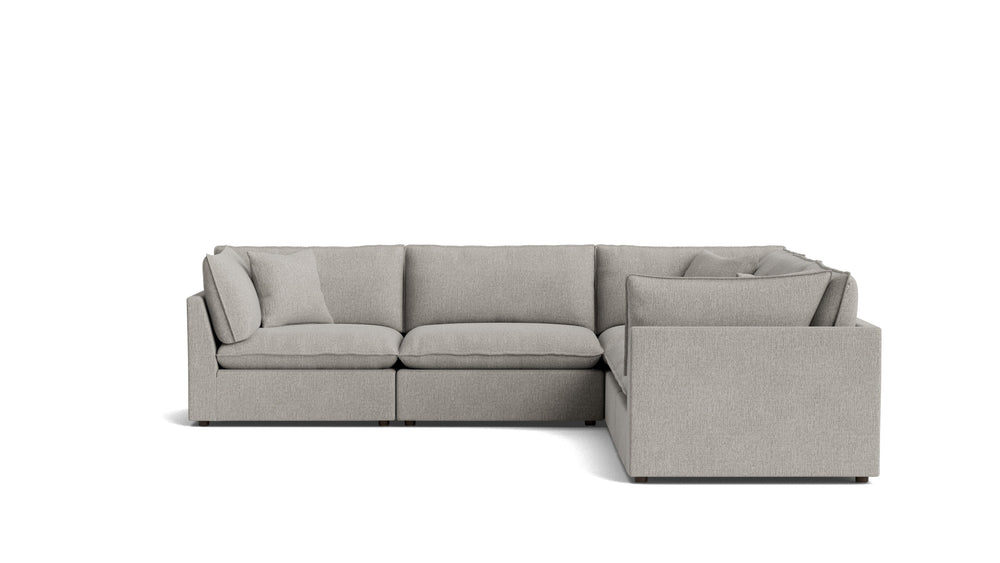 Chill Time Seccional modular cerrado de 5 piezas, avellana