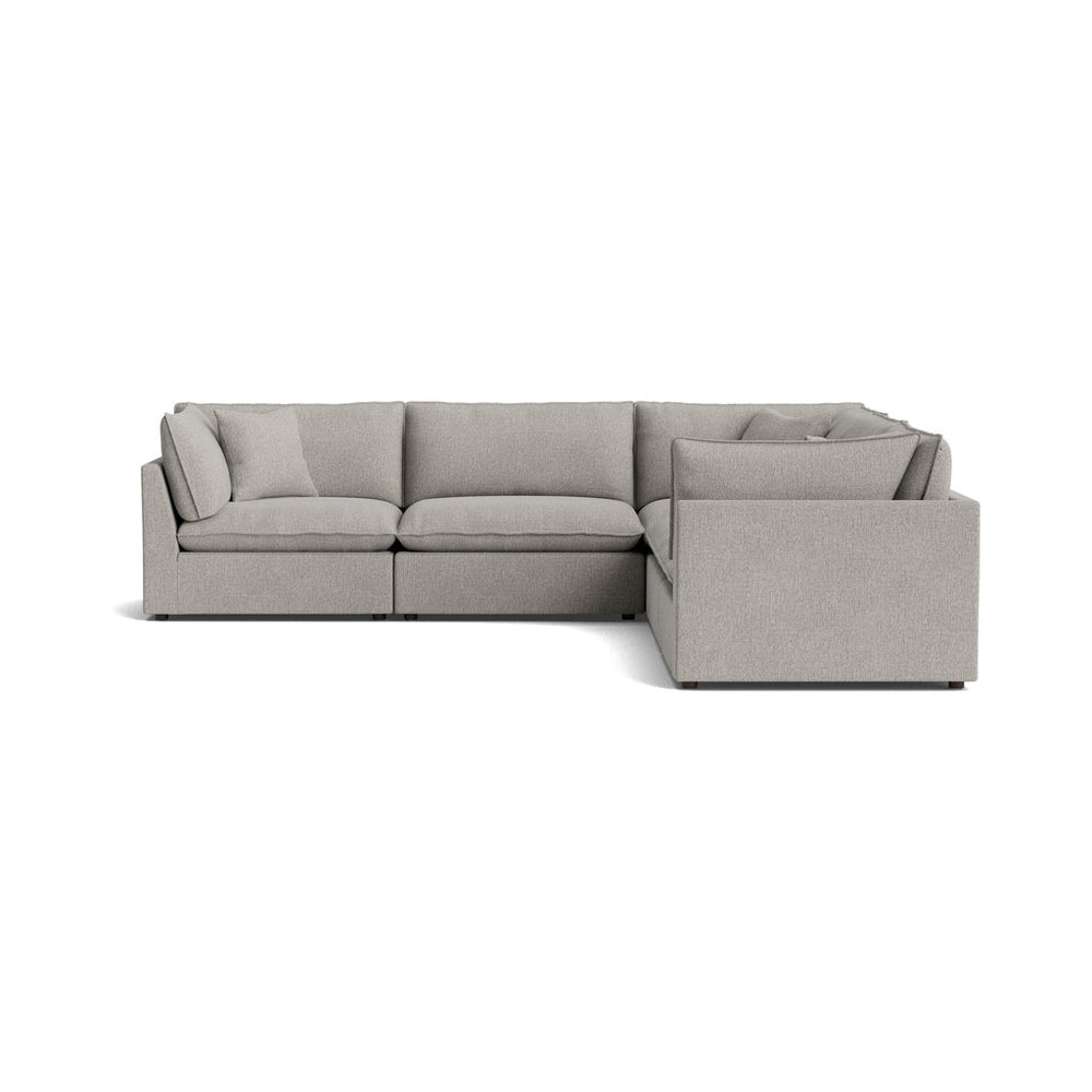 Chill Time Seccional modular cerrado de 5 piezas, avellana