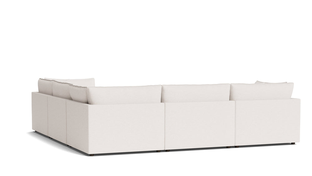 Chill Time Seccional modular cerrado de 5 piezas, avellana