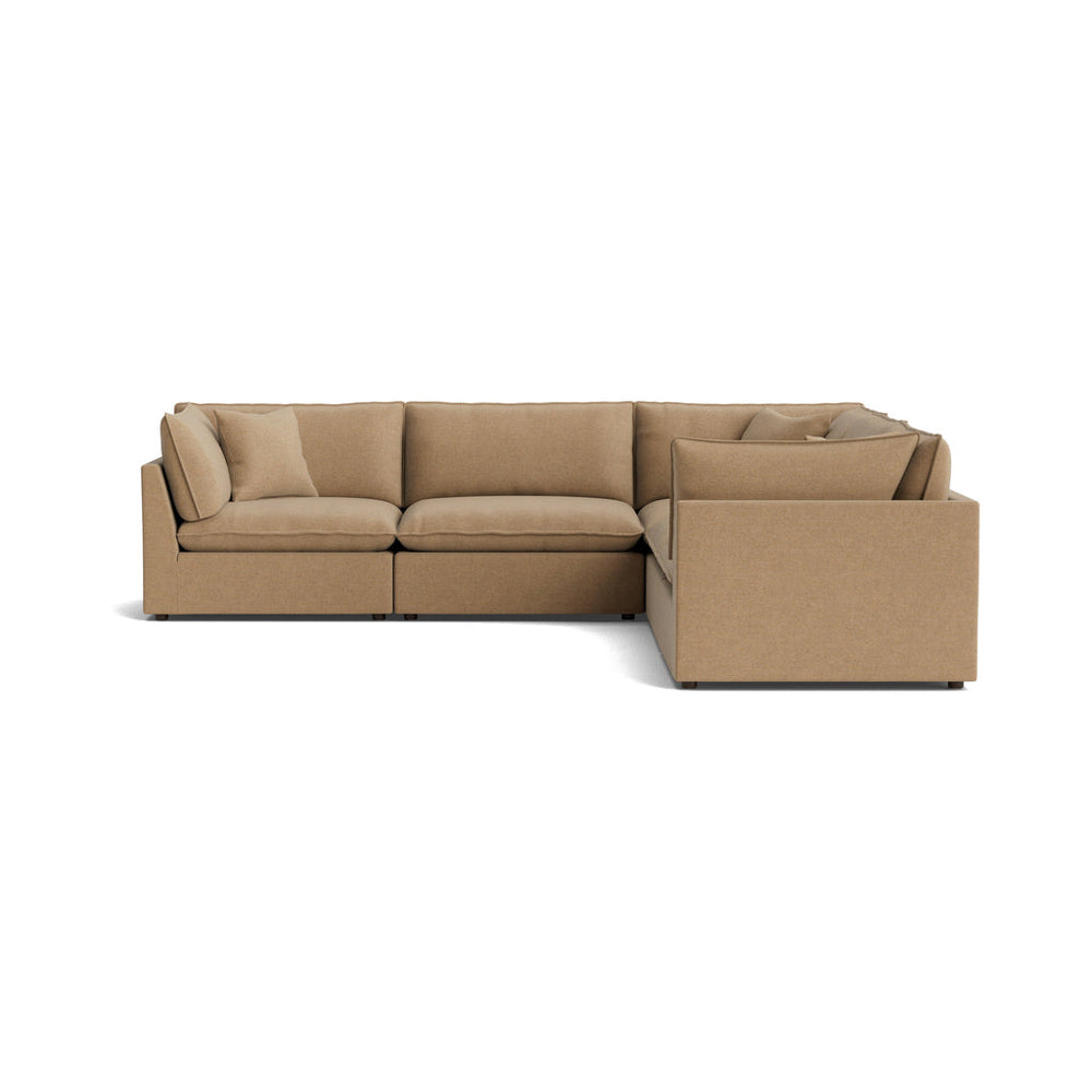 Chill Time Seccional modular cerrado de 5 piezas, avellana