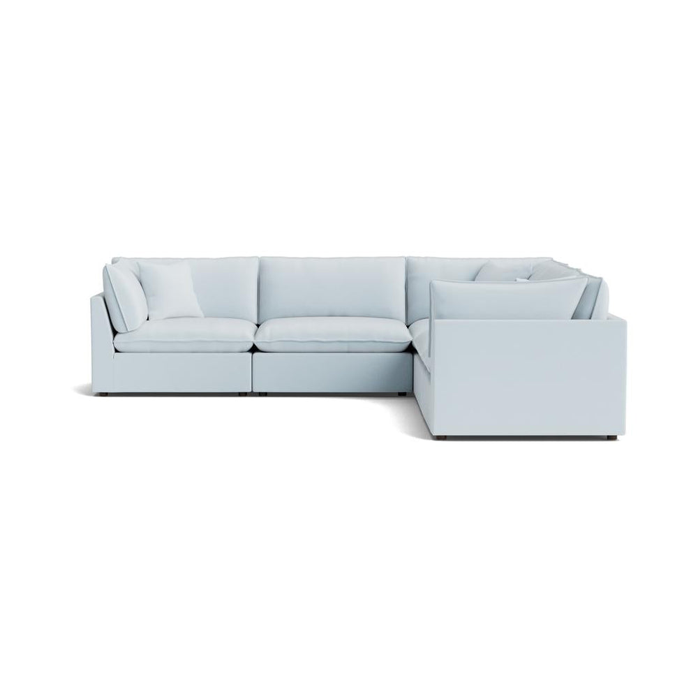 Chill Time Seccional modular cerrado de 5 piezas, avellana