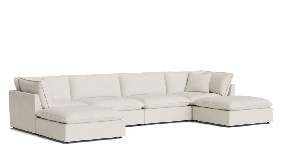 Chill Time Seccional modular en forma de U de 6 piezas, abedul