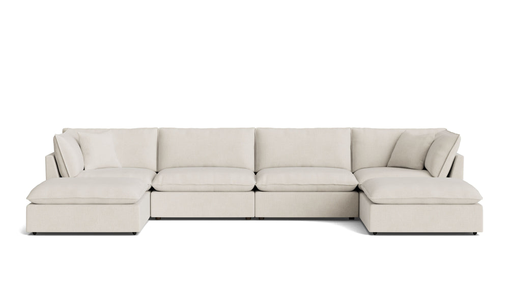 Chill Time Seccional modular en forma de U de 6 piezas, abedul