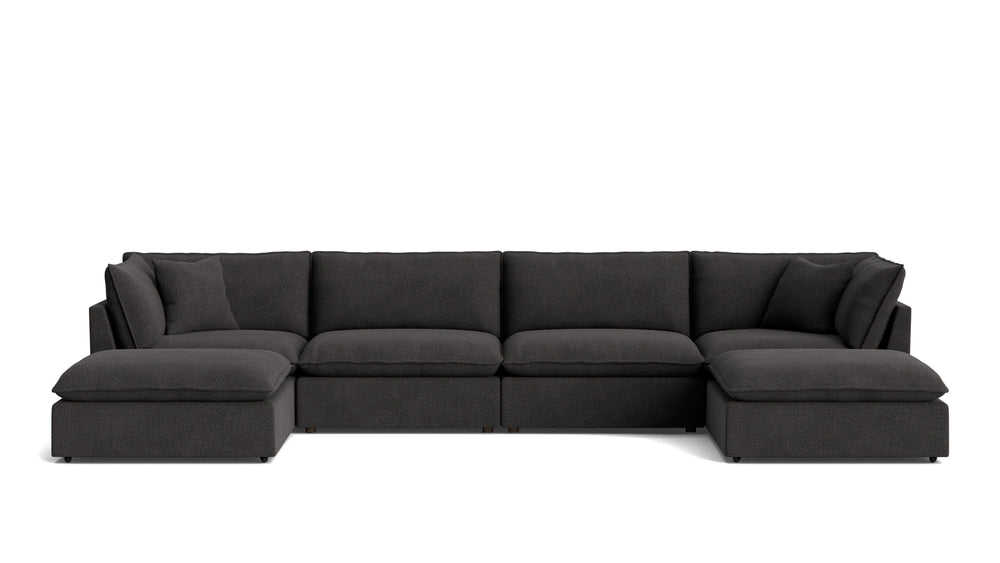 Seccional modular en U de 6 piezas Chill Time, Dark Shadow
