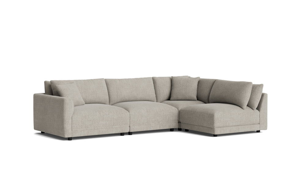 Soft Spot Seccional modular de 4 piezas, derecho, anacardo