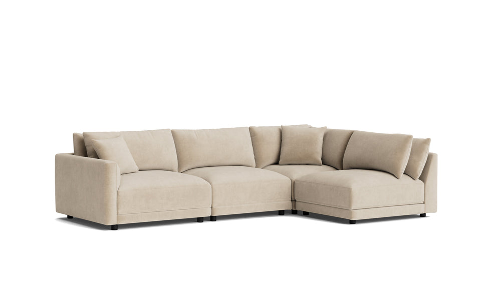 Soft Spot Seccional modular de 4 piezas, derecho, anacardo