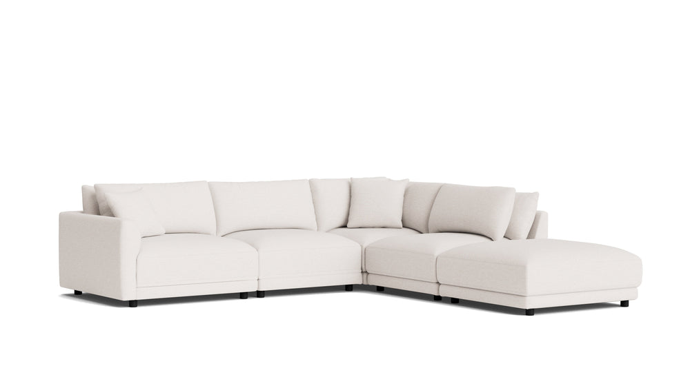 Soft Spot seccional modular de 5 piezas, lado derecho, Nomad Snow
