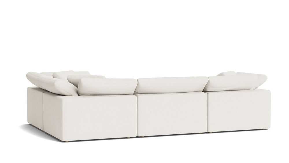 Movie Night™ Seccional modular de 4 piezas, cerrado, grande, lino crema