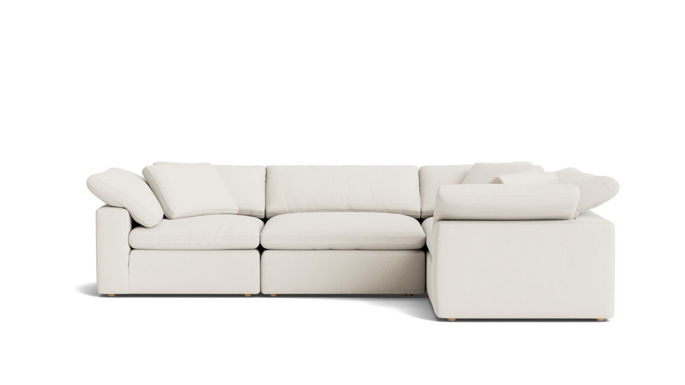 Movie Night™ Seccional modular de 4 piezas, cerrado, grande, lino crema