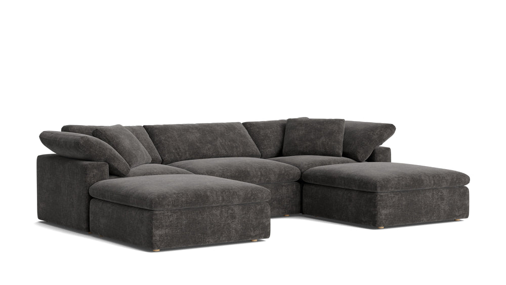 Movie Night™ Seccional modular en U de 5 piezas, grande, arcilla