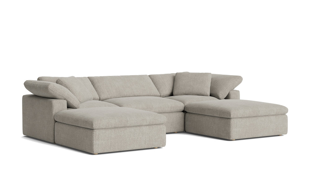 Movie Night™ Seccional modular en U de 5 piezas, grande, arcilla