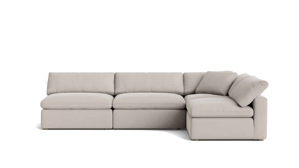 Movie Night™ seccional modular de 4 piezas, extremo abierto, grande, arcilla