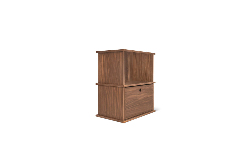 Keep Stacking Storage System, 2 piezas, abierto y cerrado, nogal