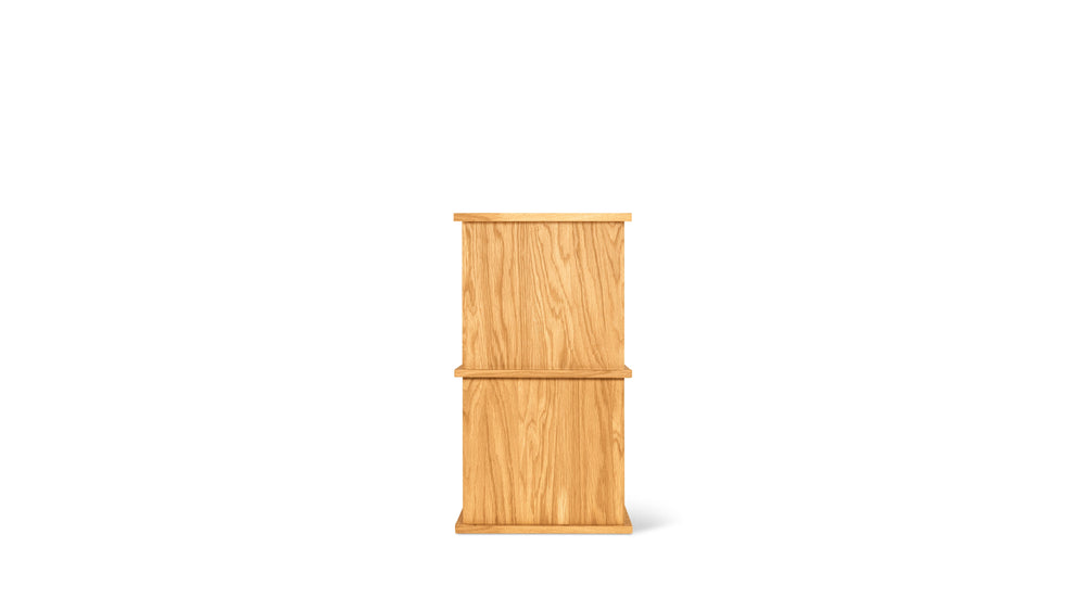 Keep Stacking Storage System, conjunto de 2 piezas (una abierta y una cerrada), roble blanco