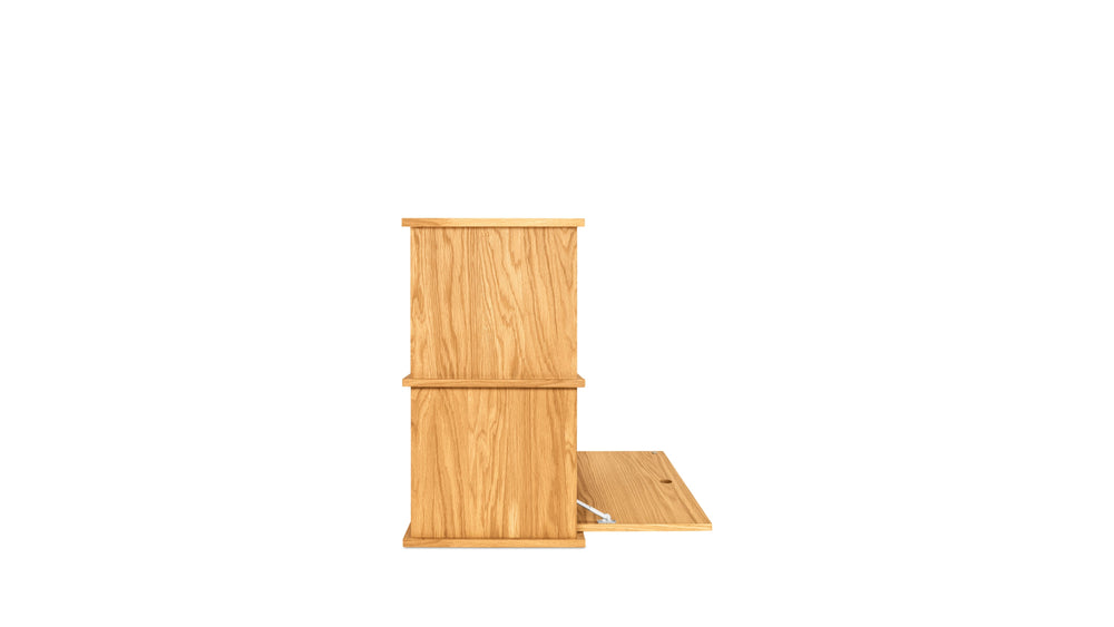 Keep Stacking Storage System, conjunto de 2 piezas (una abierta y una cerrada), roble blanco