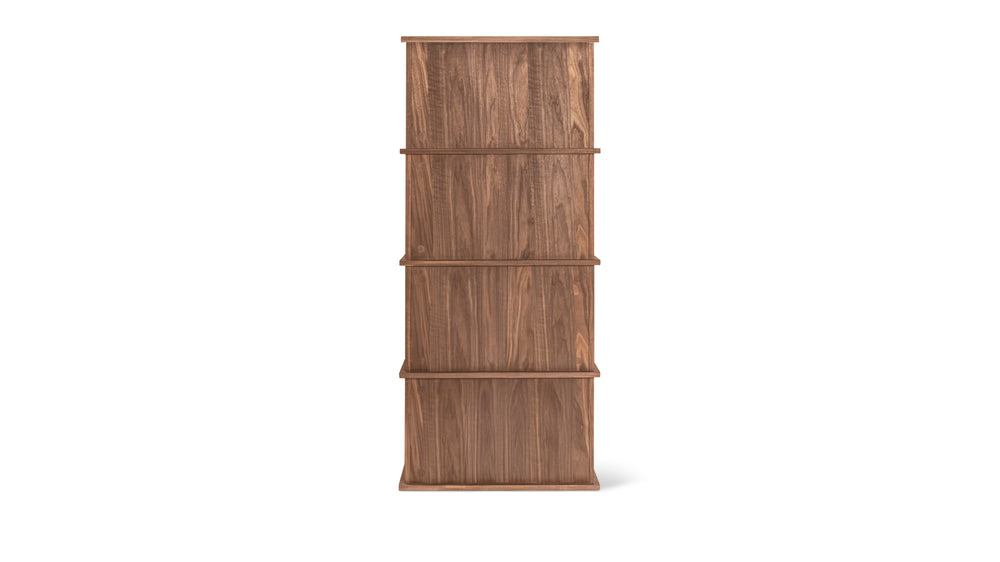 Keep Stacking Storage System — conjunto alto de 4 piezas, abierto y cerrado, nogal