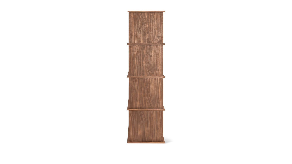 Keep Stacking Storage System — conjunto alto de 4 piezas, abierto y cerrado, nogal