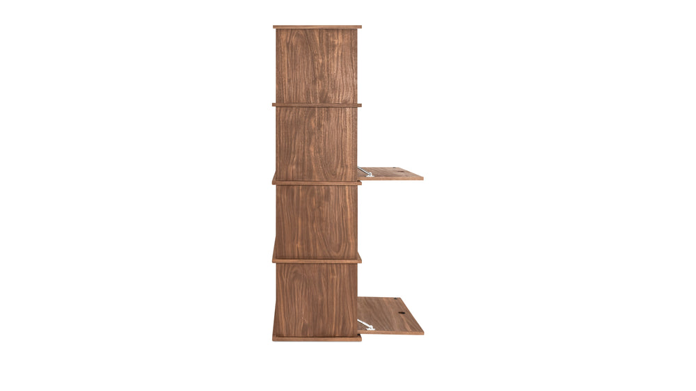 Keep Stacking Storage System — conjunto alto de 4 piezas, abierto y cerrado, nogal