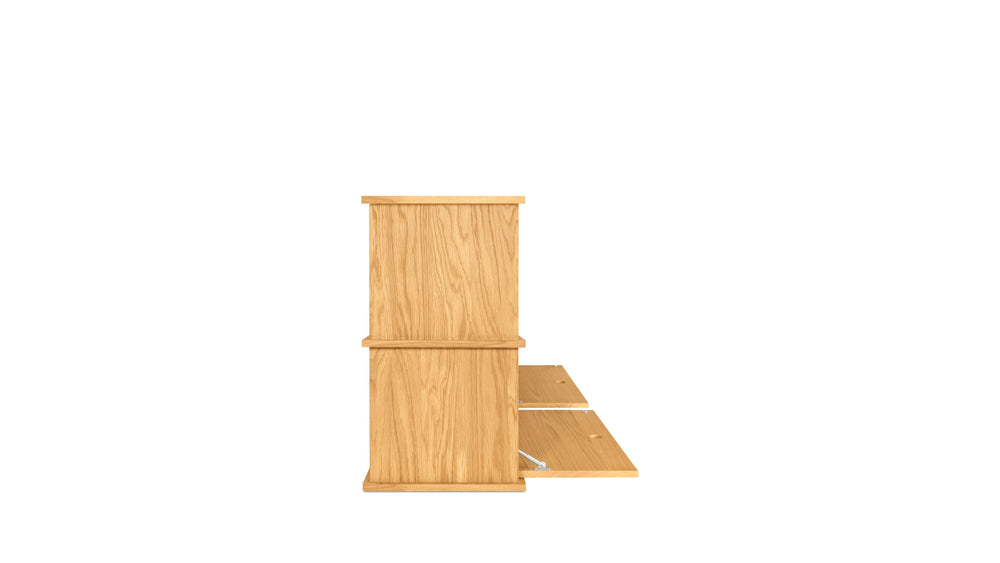 Keep Stacking Storage System, de 4 piezas, abiertas y cerradas, roble blanco