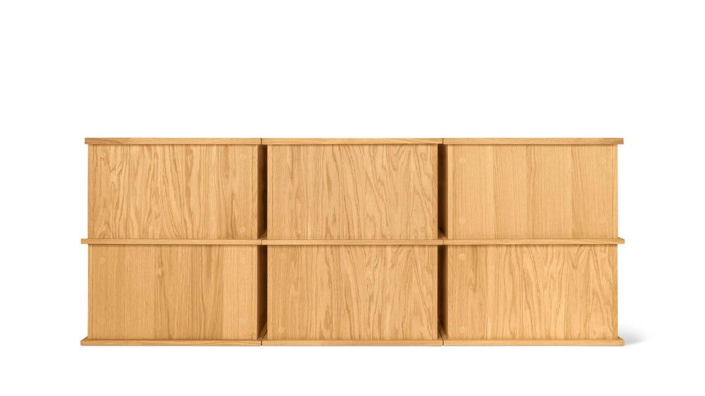 Keep Stacking Storage System, 6 piezas, abiertos y cerrados, roble blanco