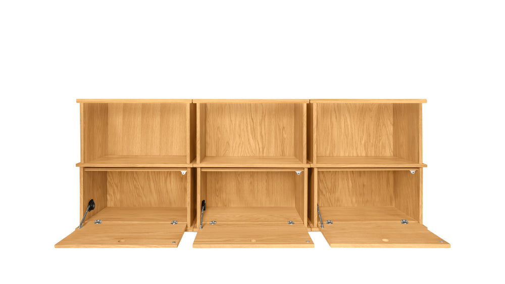 Keep Stacking Storage System, 6 piezas, abiertos y cerrados, roble blanco