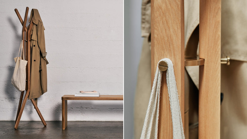 Perchero Unwind, roble teñido