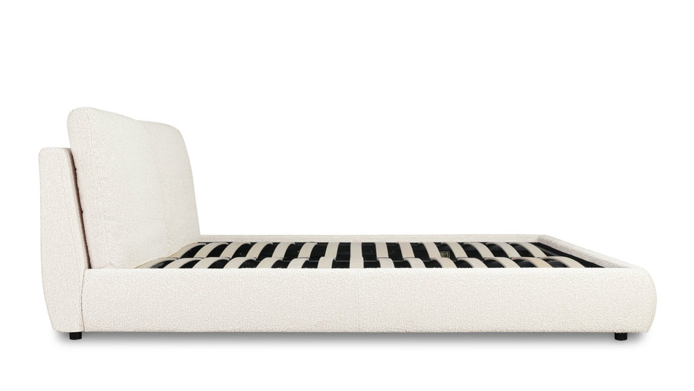 Cama Cloud con almacenamiento, King, bouclé crema