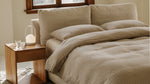 Cama Cloud con almacenamiento, King, bouclé crema