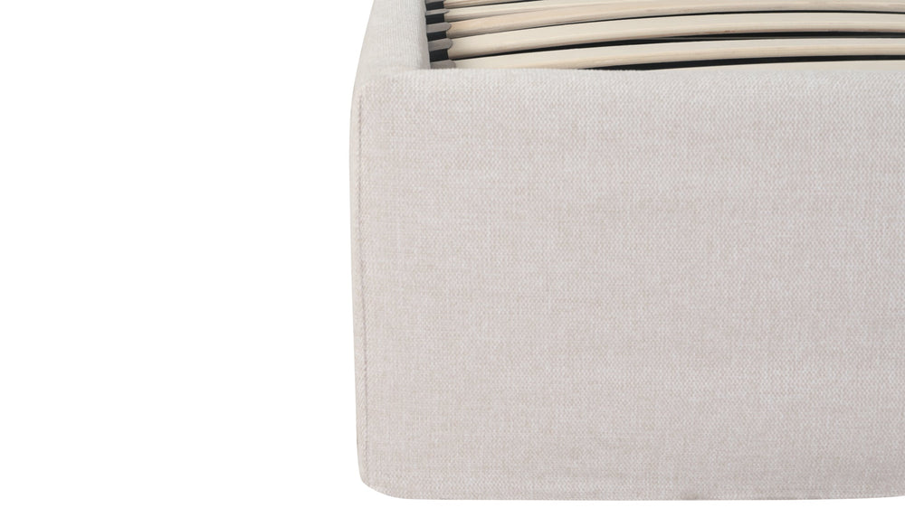 Cama Wave con almacenamiento, tamaño Queen, color latte