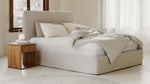 Cama Wave con almacenamiento, tamaño Queen, color latte