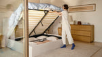 Cama Wave con almacenamiento, tamaño Queen, color latte