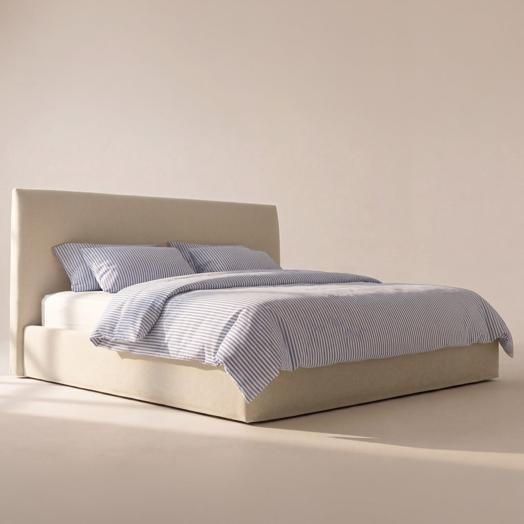 Cama Wave con almacenamiento, King, latte