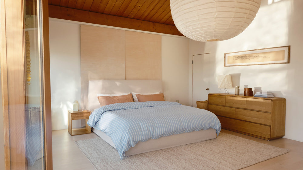 Cama Wave con almacenamiento, King, latte