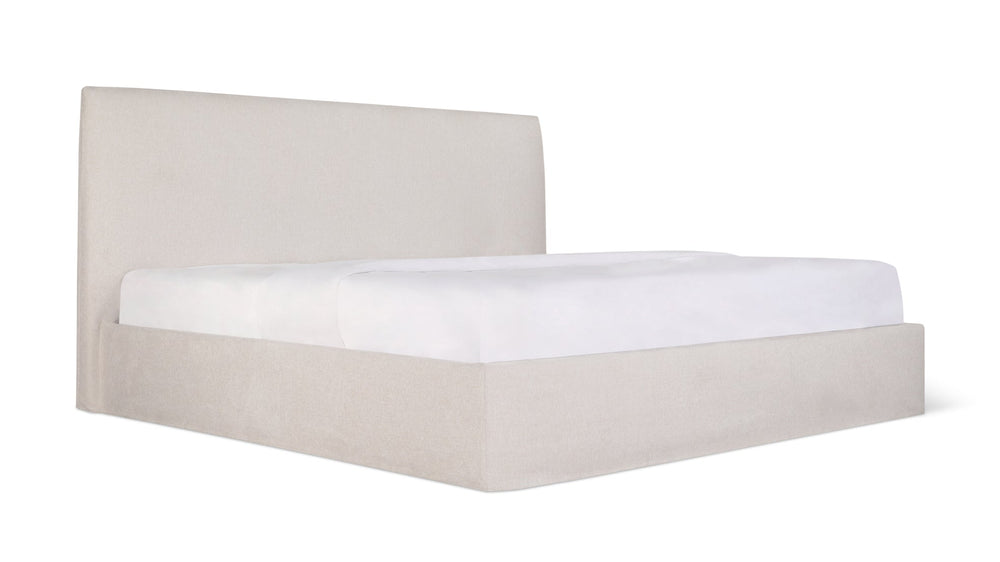 Cama Wave con almacenamiento, King, latte