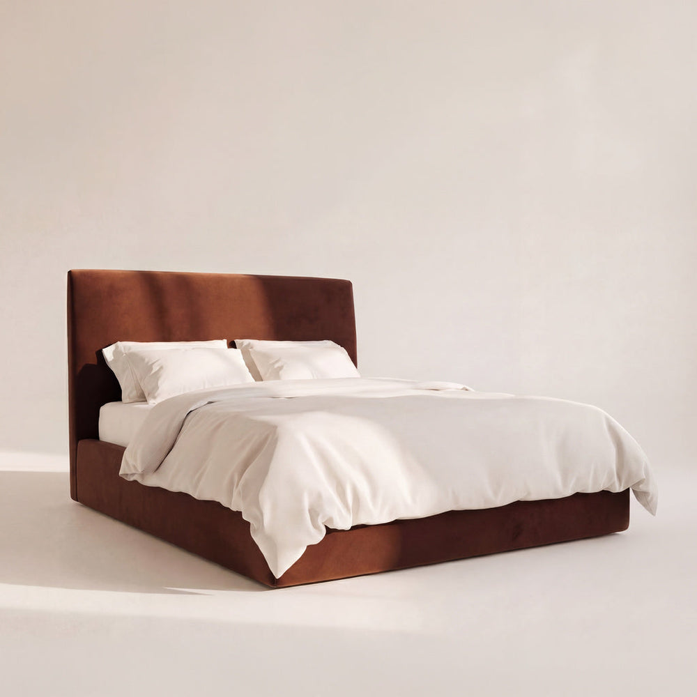 Cama con almacenamiento Wave, King, Caramelo