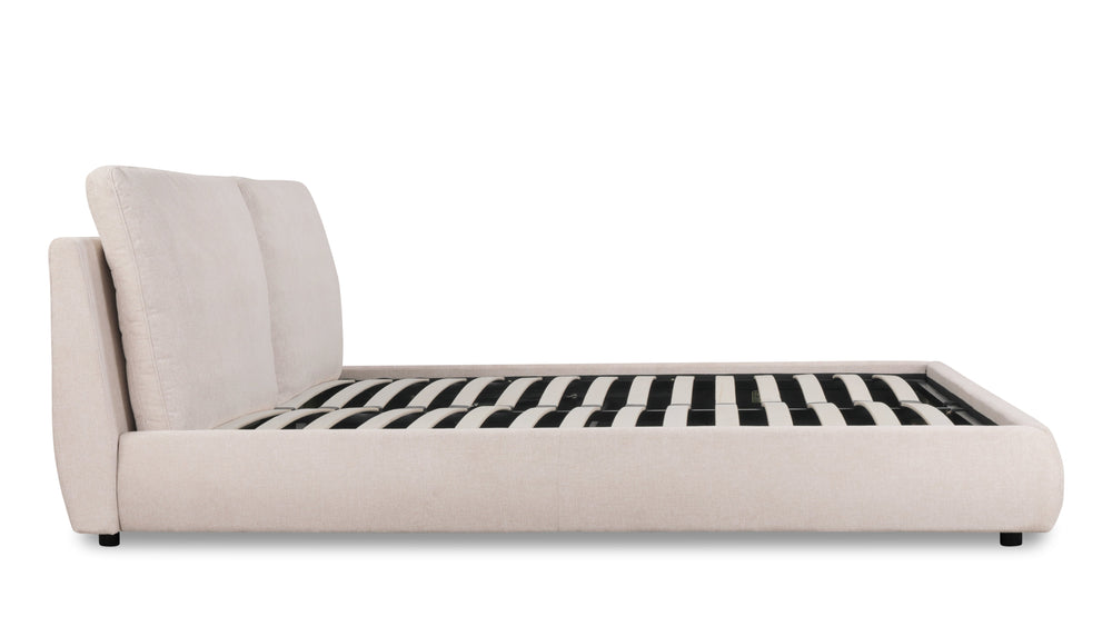 Cama Cloud con almacenamiento, Queen, café con leche
