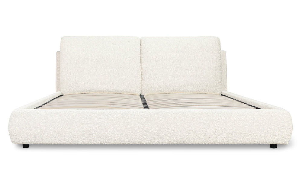 Cama Cloud con almacenamiento, Queen, bouclé crema