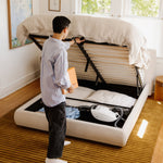 Cama con almacenamiento Dream, tamaño Queen, color latte