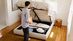 Cama con almacenamiento Dream, King, Latte