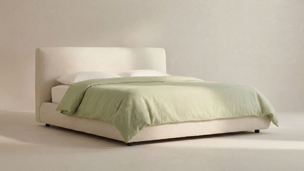 Cama con almacenamiento Dream, King, bouclé crema