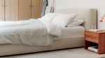 Cama con almacenamiento Dream, King, bouclé crema