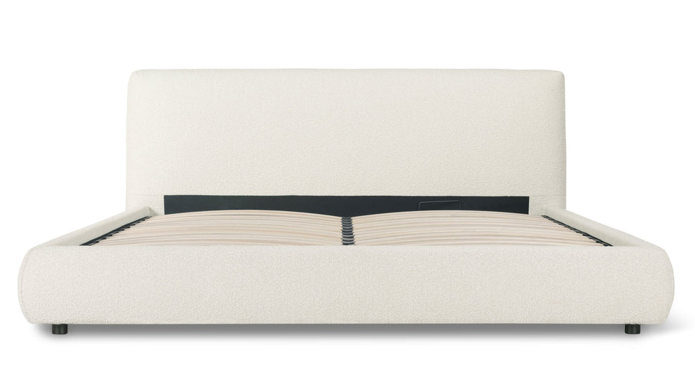 Cama con almacenamiento Dream, King, bouclé crema