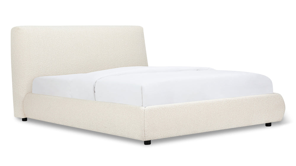 Cama con almacenamiento Dream, matrimonial, bouclé crema