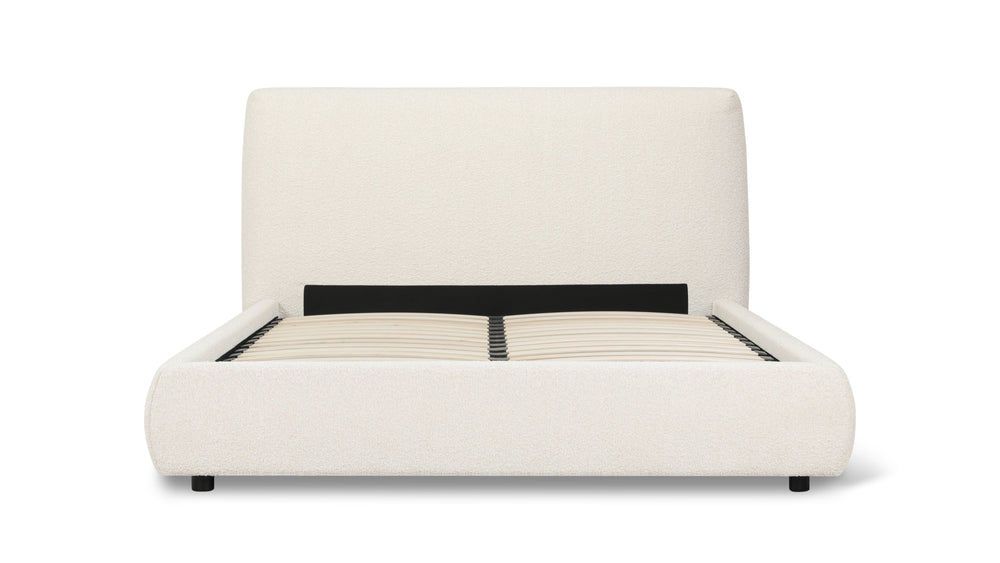 Cama con almacenamiento Dream, matrimonial, bouclé crema
