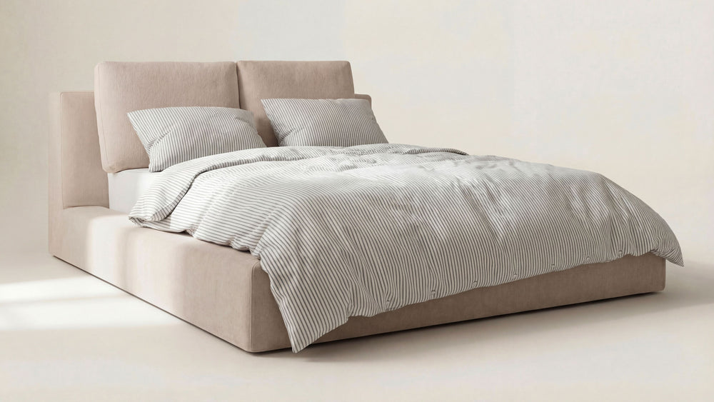 Movie Night™ Cama con almacenamiento, Queen, color latte