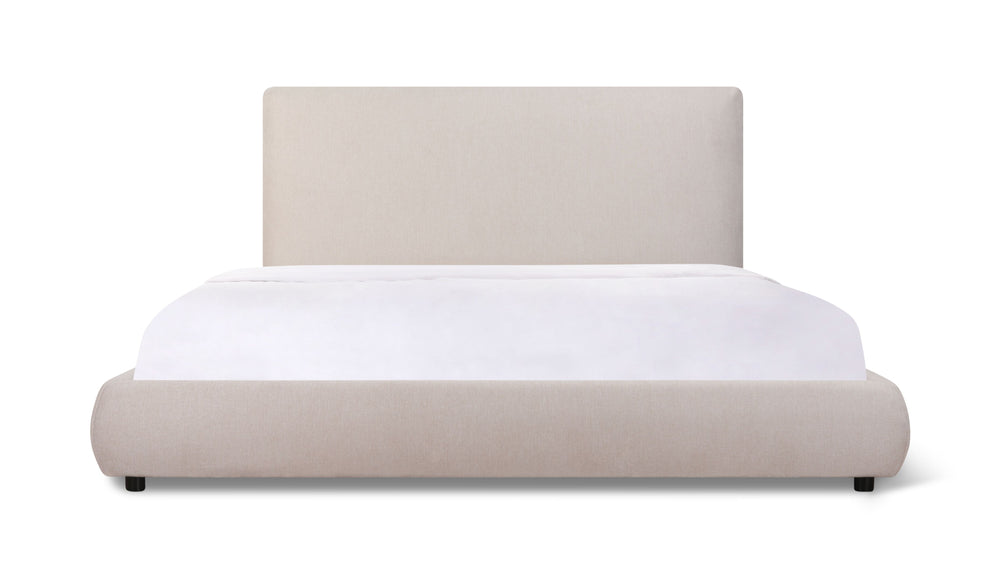 Cama con almacenamiento Dream con cabecera alta, Queen, café con leche