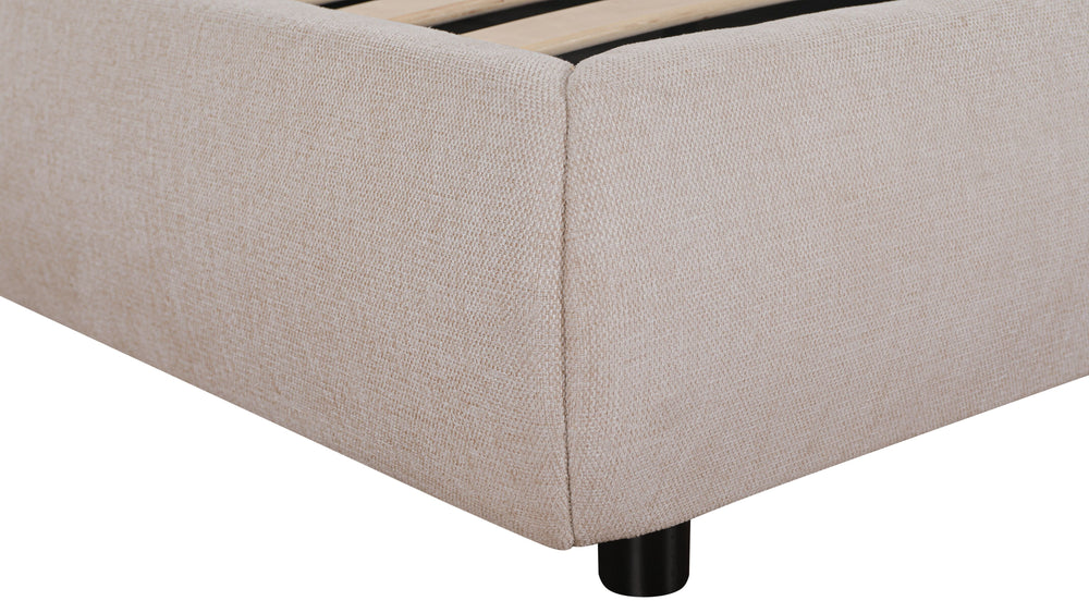 Cama Dream con almacenamiento y cabecera alta, King, color latte