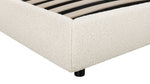 Cama Dream con almacenamiento y cabecera alta, King, bouclé crema